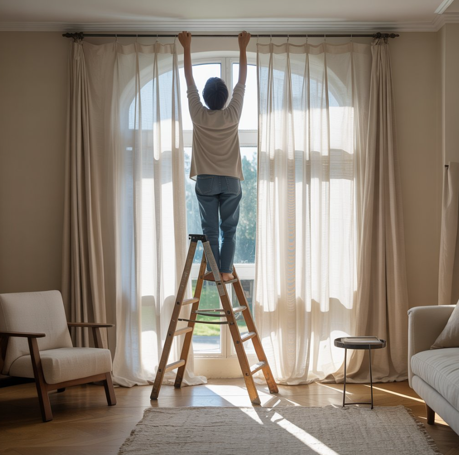 how to hang curtains easily